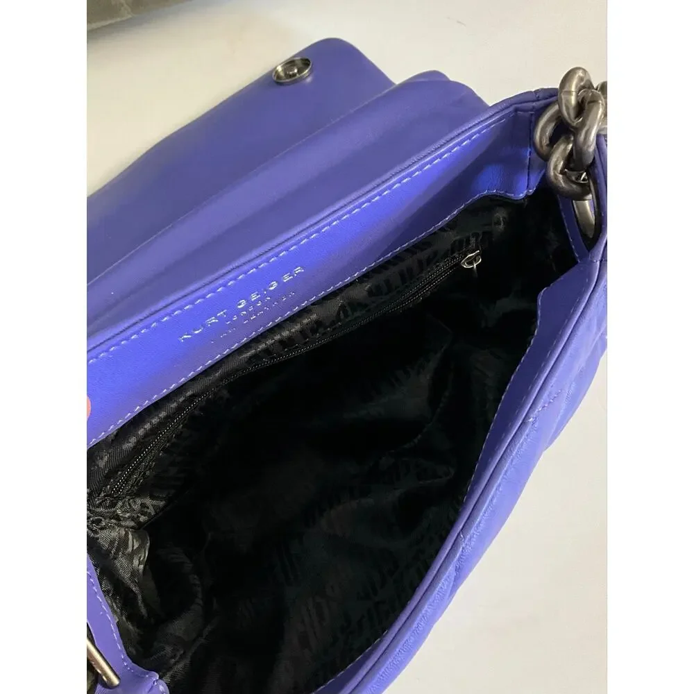 KURT GEIGER LONDON MEDIUM LILAC KENSINGTON SOFT SHOULDER BAG